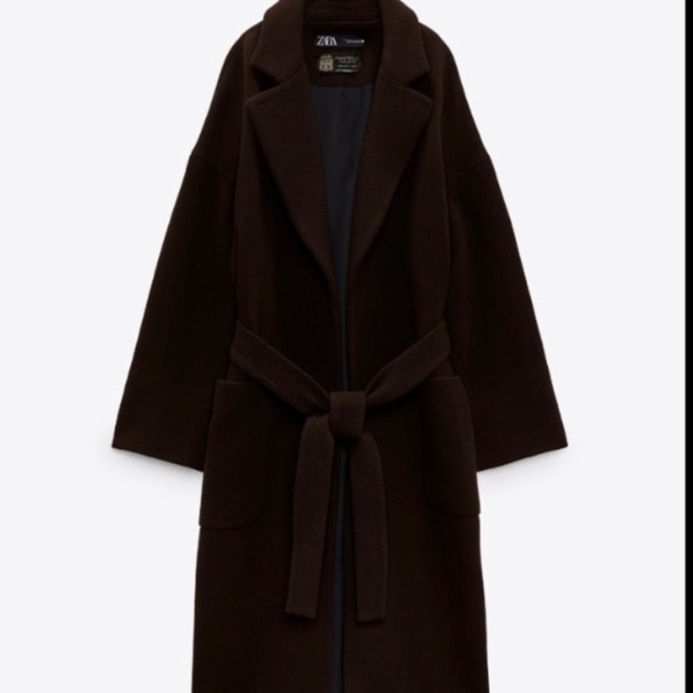 Zara Belted wool coat size XS NWT color Brown